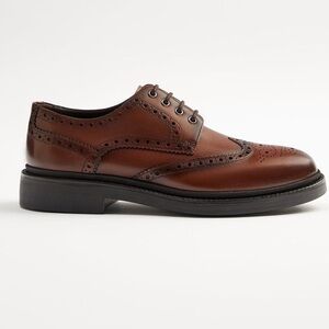 NWT. Zara Man Brown Leather Brogues/Oxford Dress Shoes. Size 11.